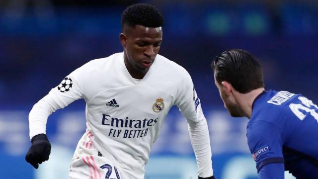 Vinicius Júnior, durante el partido del Real Madrid en Stamford Bridge