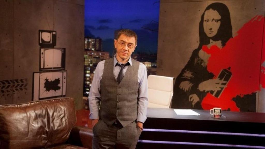 Juan Carlos Monedero en el set de 'En la frontera'.