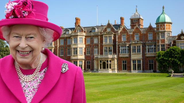 La reina Isabel en Sandringham, en un fotomontaje de JALEOS.