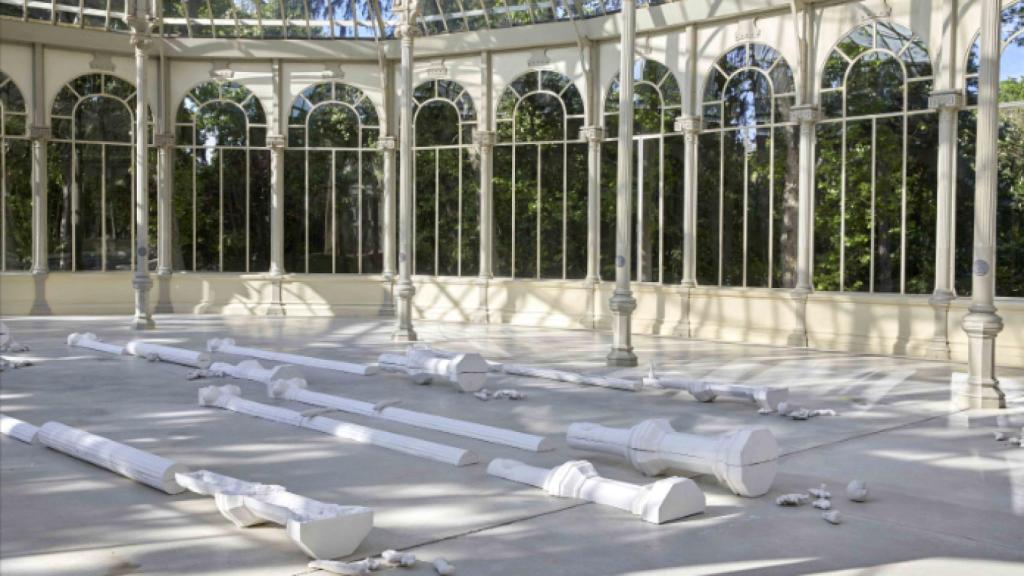 Vista de la intervención de Pep Agut en el Palacio de Cristal