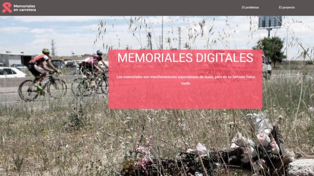 Captura de pantalla de la web memorialesencarretera.es.