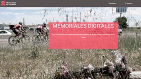Captura de pantalla de la web memorialesencarretera.es.