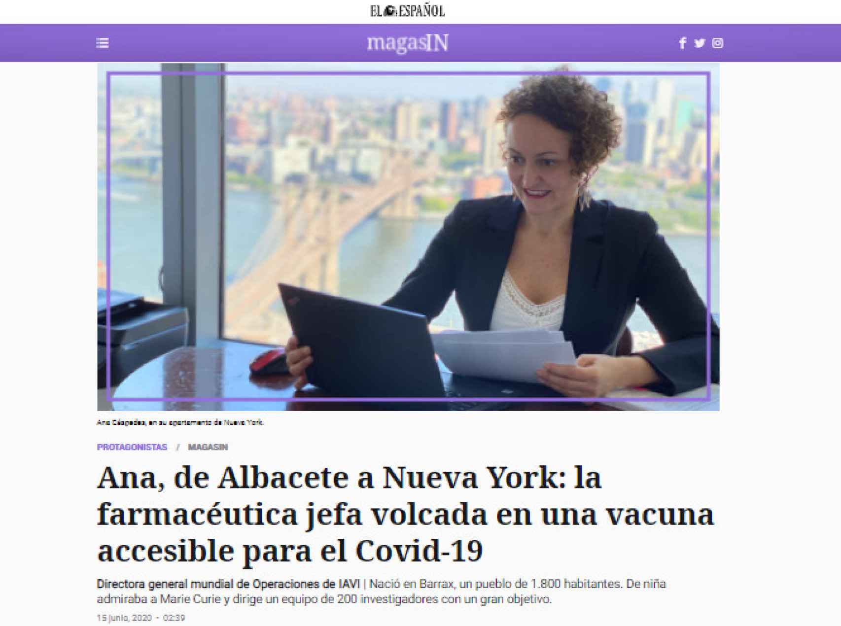 El reportaje de EL ESPAÑOL sobre  Ana Céspedes.