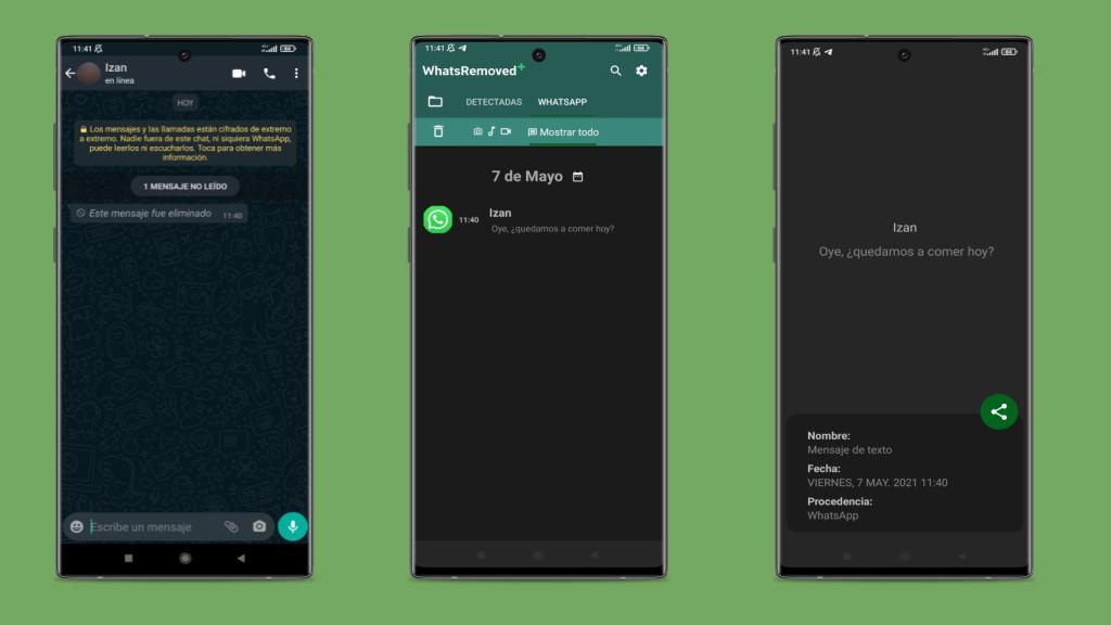 Truco de WhatsApp para ver mensajes borrados en Android.