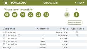 Una administración de Os Mallos (A Coruña) sella un premio de la Bonoloto de 1,67 millones