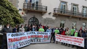 Protesta de trabajadores de As Pontes en demanda de un convenio de transición justa.