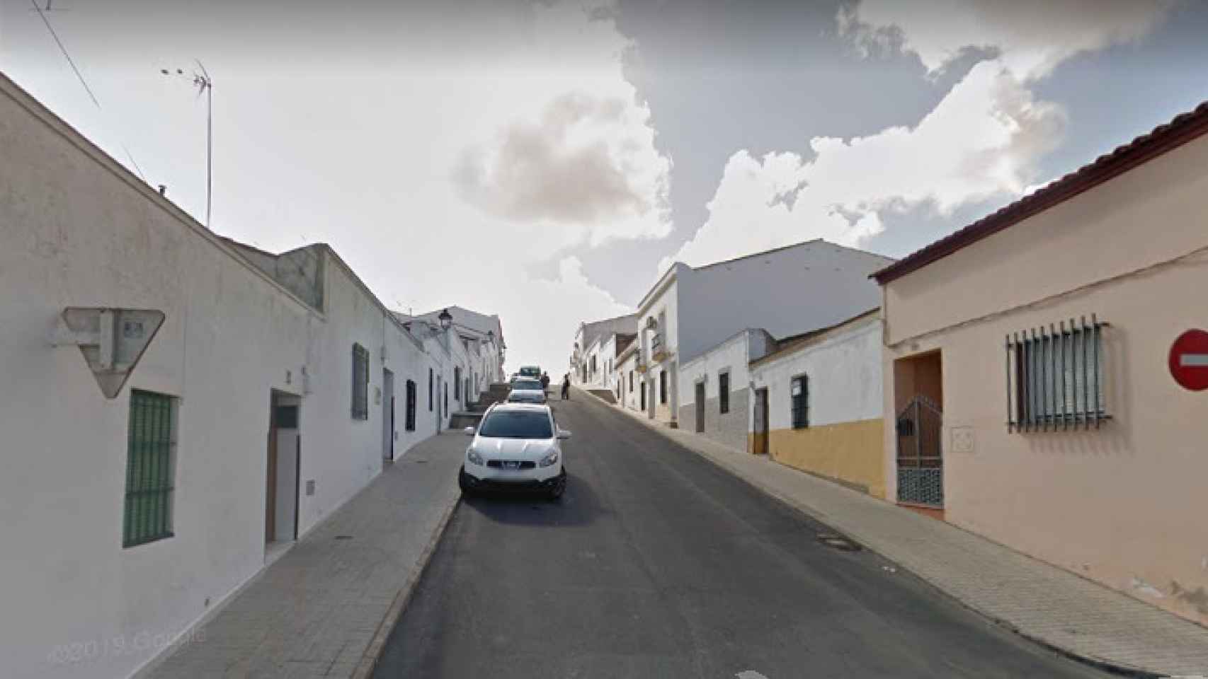 La calle San Cristóbal en Los Santos de Maimona (Badajoz), el lugar donde se halla la casa de los hermanos.