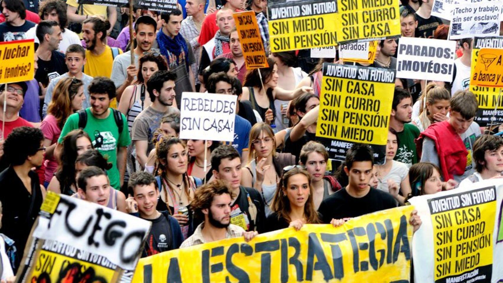 Juventud Sin Futuro, en la manifestación del 7 de abril de 2011.