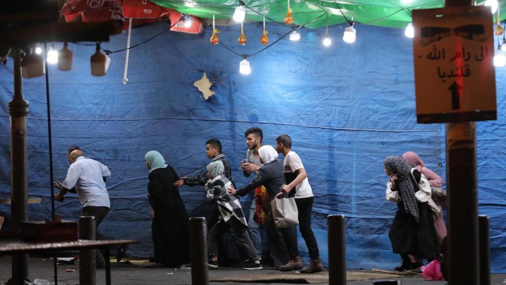 Un grupo de palestinos durante una de las protestas.