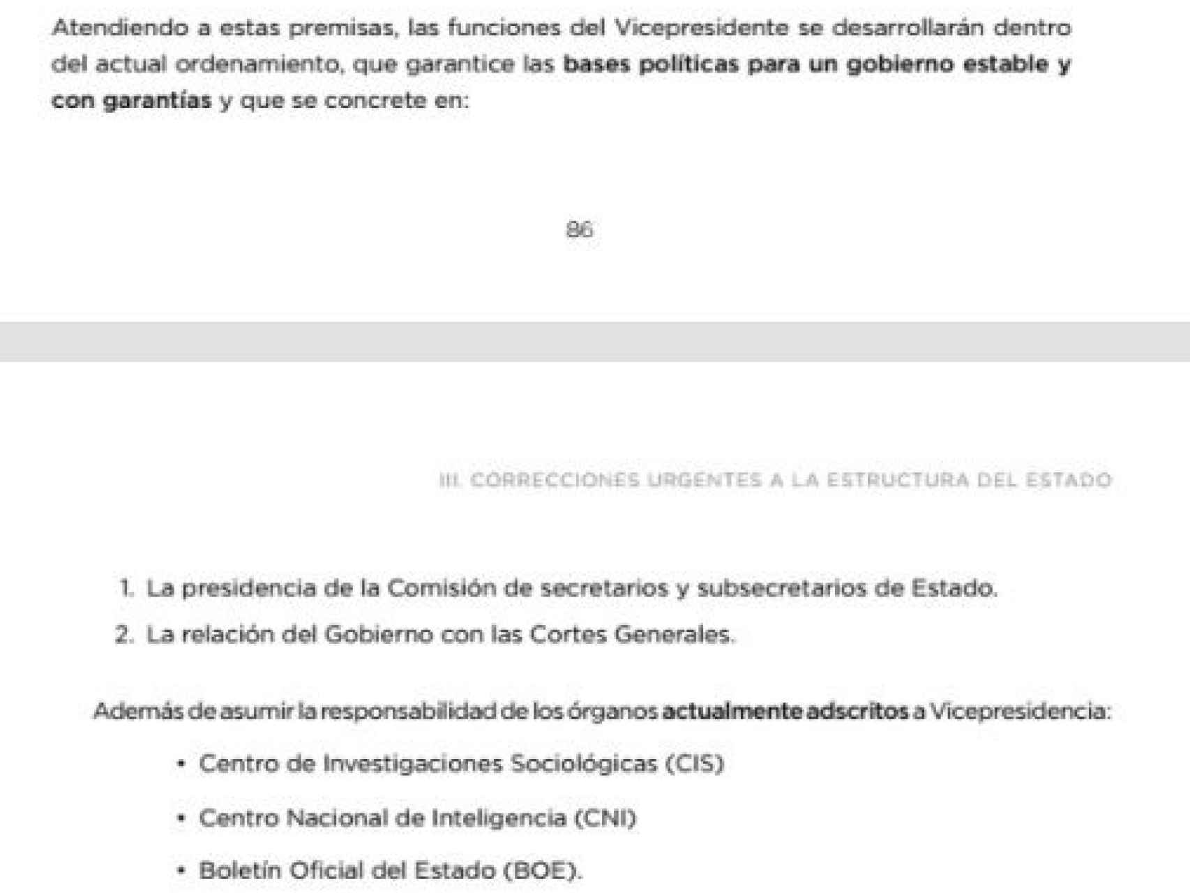 Documento de Podemos de 2016 para un gobierno de coalición con el PSOE./
