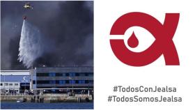 Numerosos mensajes de apoyo a Jealsa tras el incendio de ayer en su fábrica de Boiro