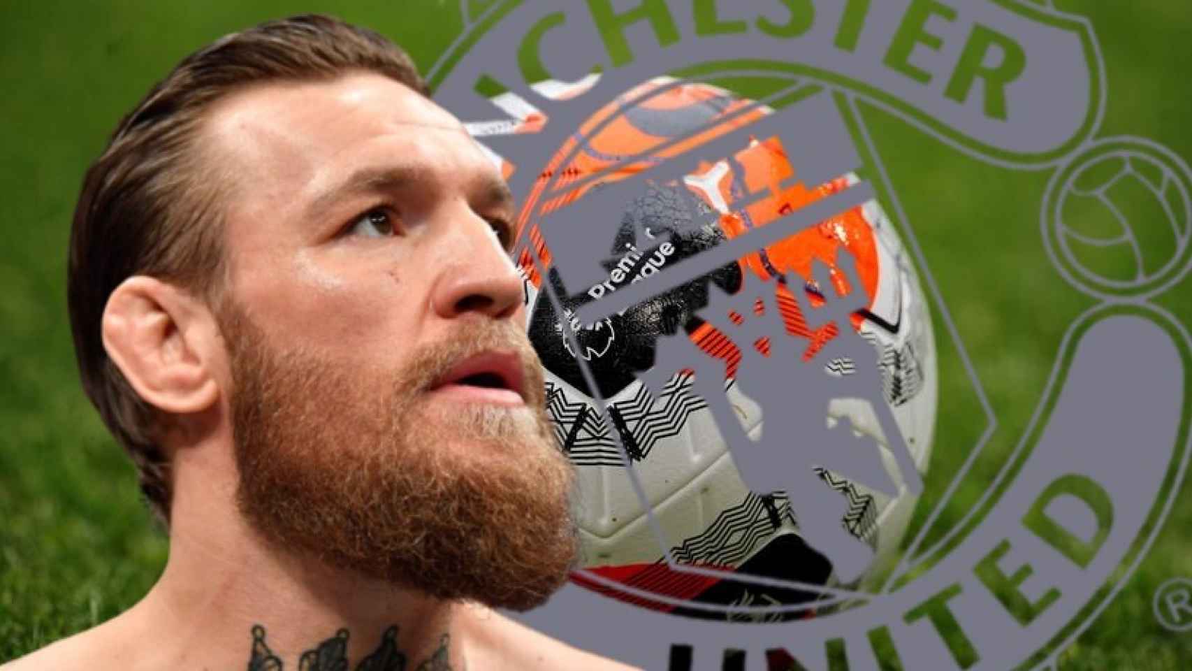 Montaje de Conor McGregor y el escudo del Manchester United