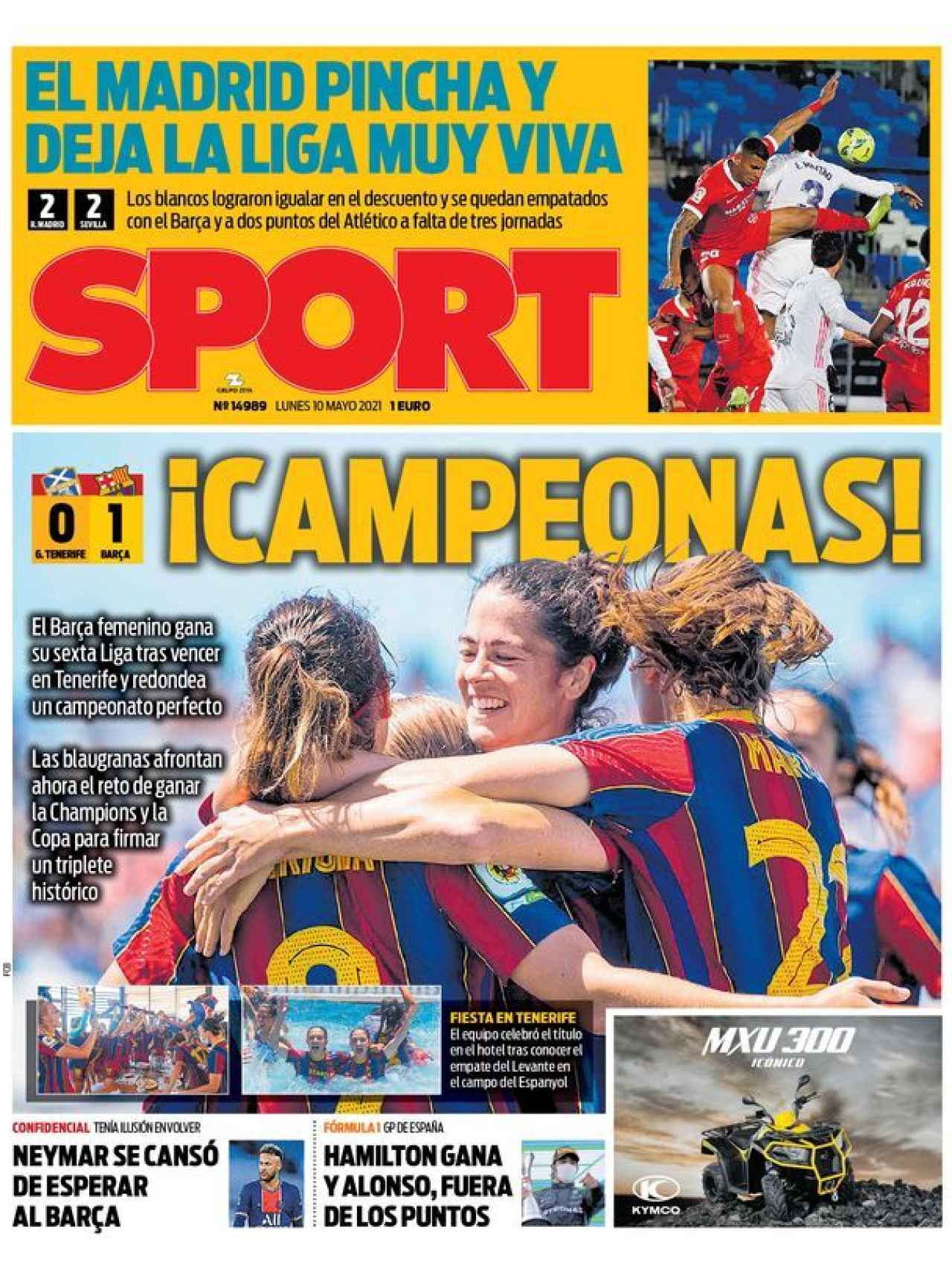 La portada del diario SPORT (10/05/2021)