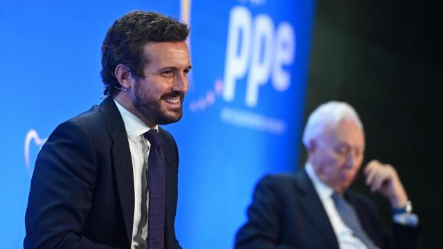 Casado, en un acto del Partido Popular Europeo, este lunes en Madrid.