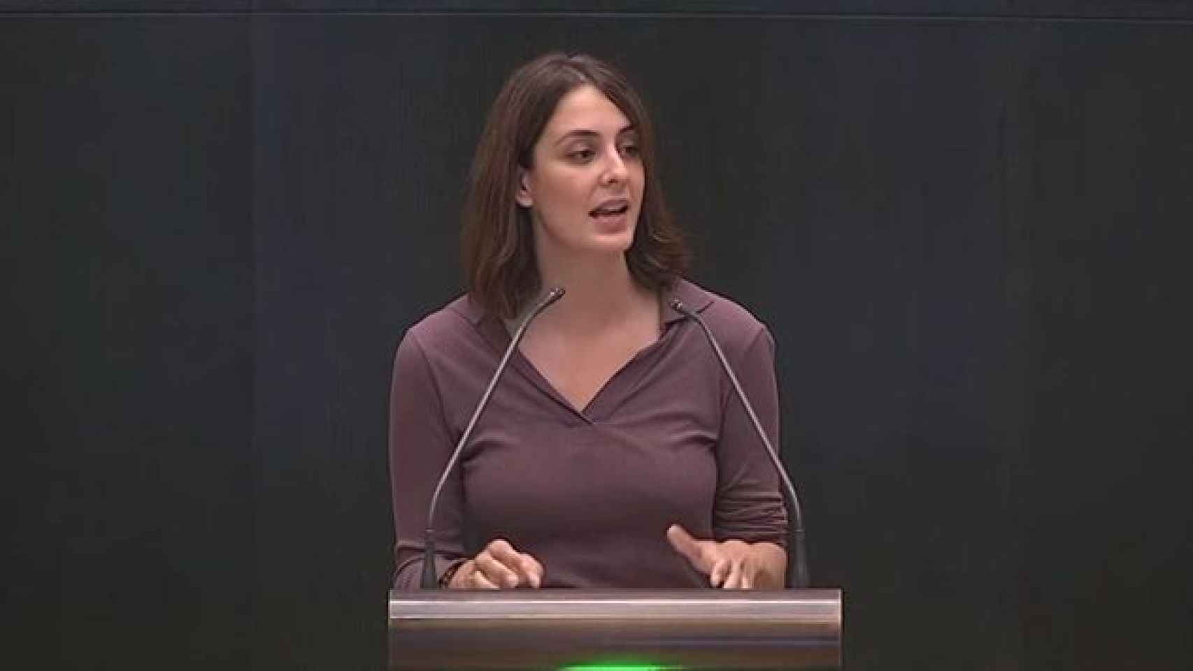 Rita Maestre, durante su intervención en el pleno del Ayuntamiento de Madrid.