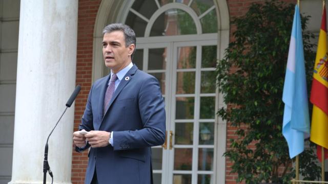 El presidente del Gobierno, Pedro Sánchez,  junto a Alberto Fernández, presidente de Argentina.