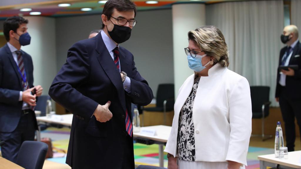 El secretario de Estado para la UE, Juan González-Barba, durante la reunión de este martes en Bruselas.