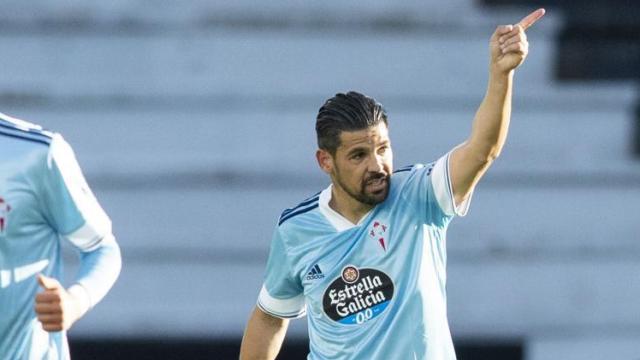 Nolito celebra su gol en el Celta - Getafe