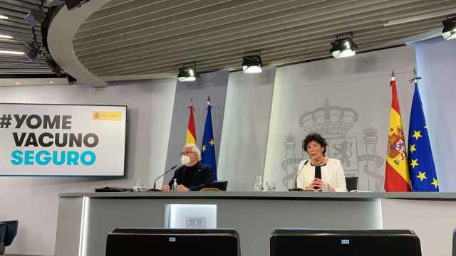 Castells y Celaá durante la rueda de prensa de presentación del Plan de Recuperación.