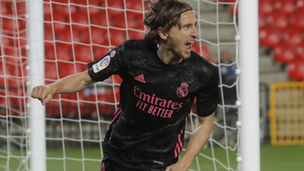 Luka Modric celebra su gol al Granada