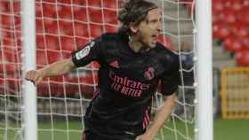Luka Modric celebra su gol al Granada