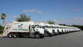 Flota camiones recolectores de FCC Servicios Medio Ambiente.