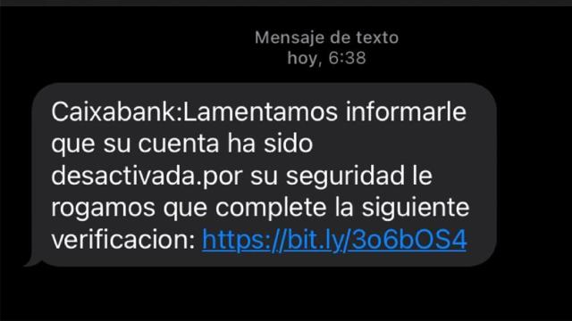 SMS falso.