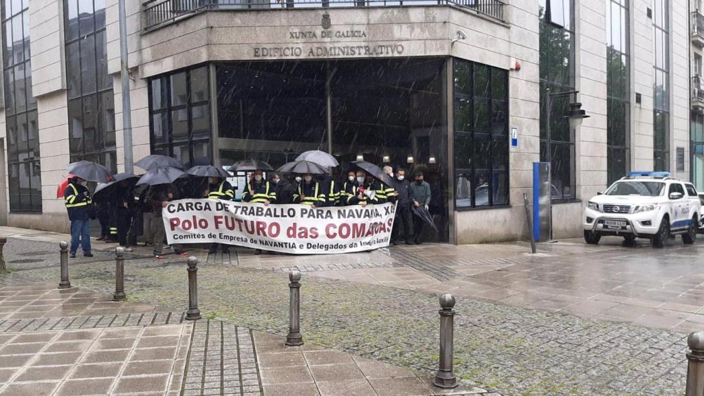 Protesta de trabajadores del naval e industria auxiliar.