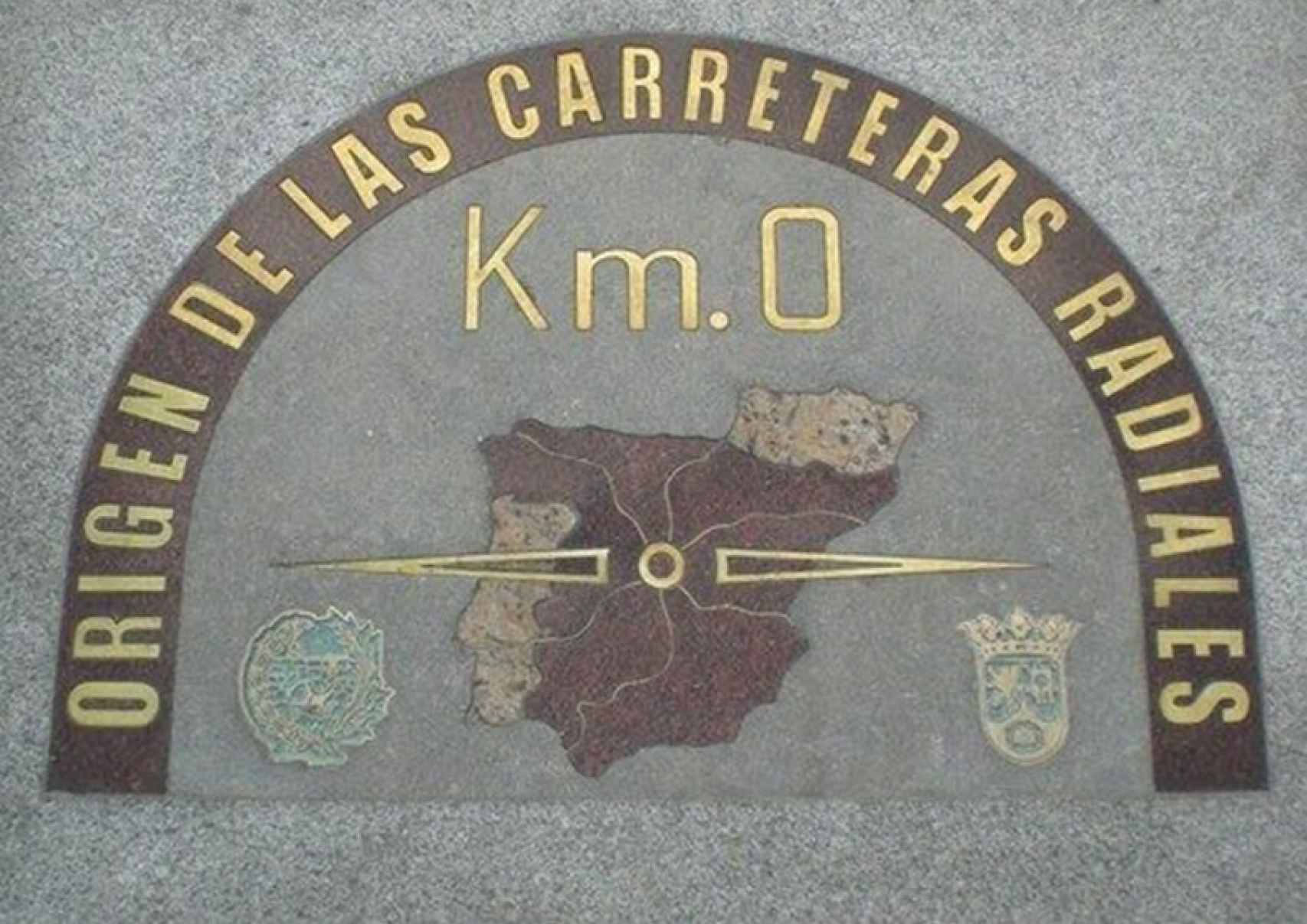 La placa del Km. 0 de la Puerta del Sol
