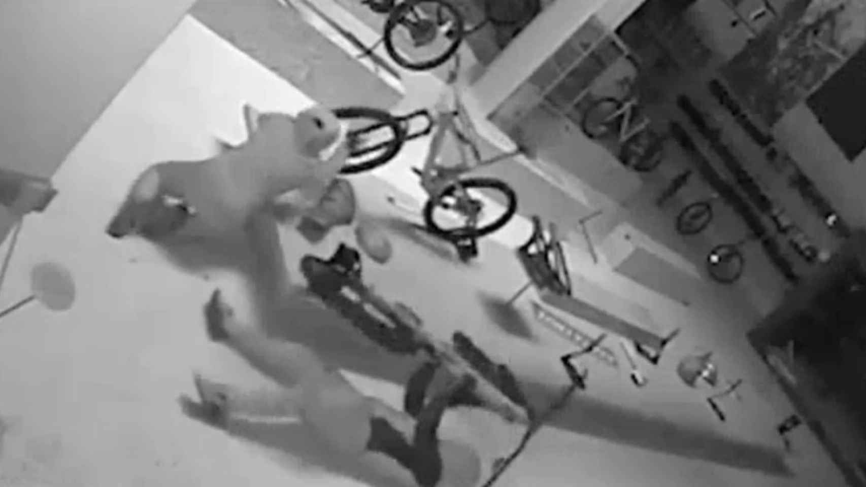 Las cámaras de seguridad de LTMRacing, una tienda especializada, captaron el robo de las 80 bicicletas.