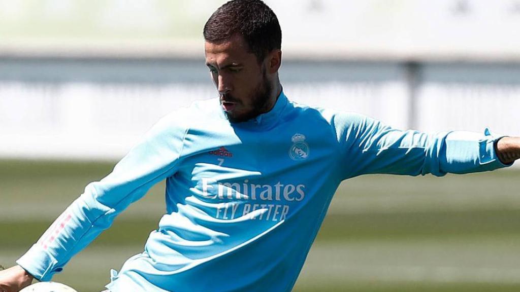 Eden Hazard, durante el entrenamiento