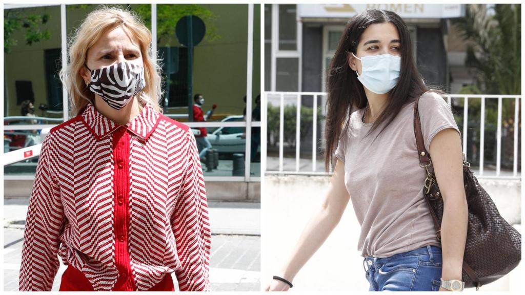 Eugenia Martínez de Irujo y Bárbara Mirjan, a su llegada a la Clínica La Luz de Madrid.