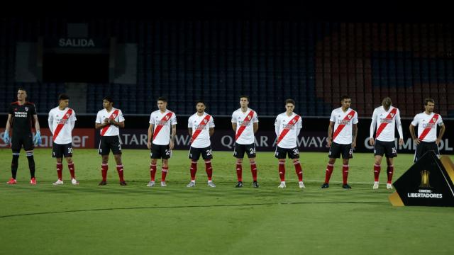 Los jugadores de River Plate antes de un partido