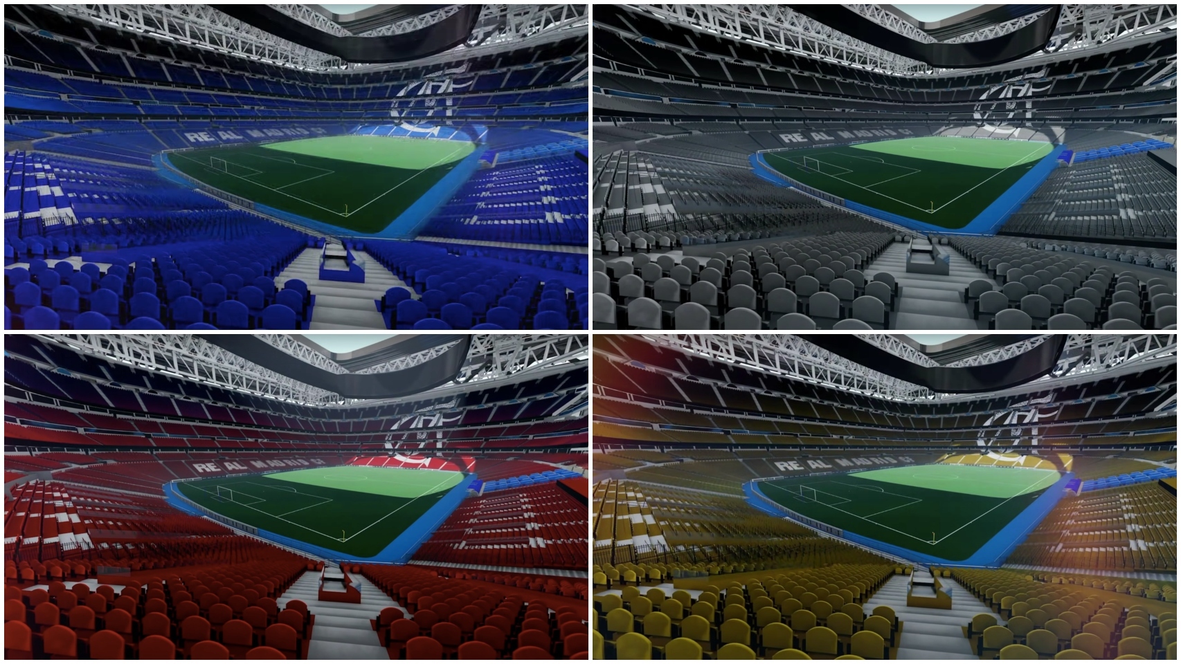 Diseño 3d de los nuevos asientos del Santiago Bernabéu