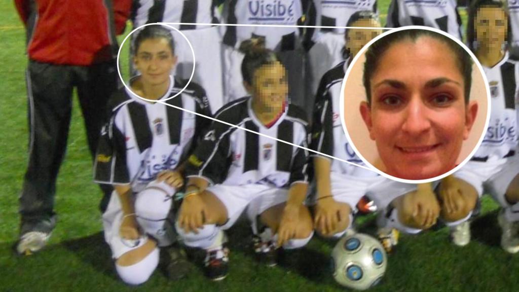 La sargento de artillería Débora Grau, como jugadora del CD Badajoz Femenino.