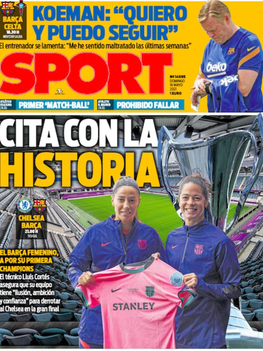 La portada del diario SPORT (16/05/2021)