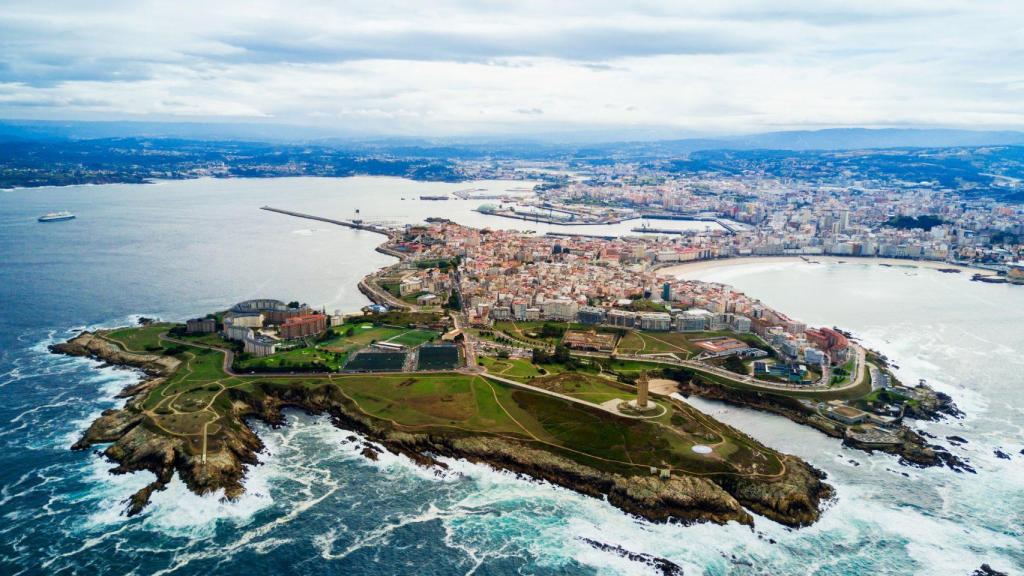 Vista aérea de la ciudad de A Coruña.