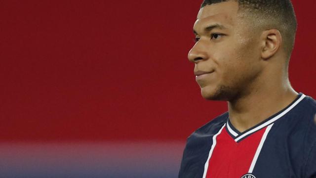 Kylian Mbappé, en un partido del PSG durante la temporada 2020/2021