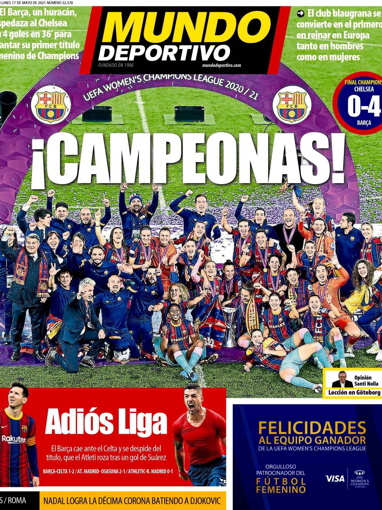 La portada del diario Mundo Deportivo (17/05/2021)