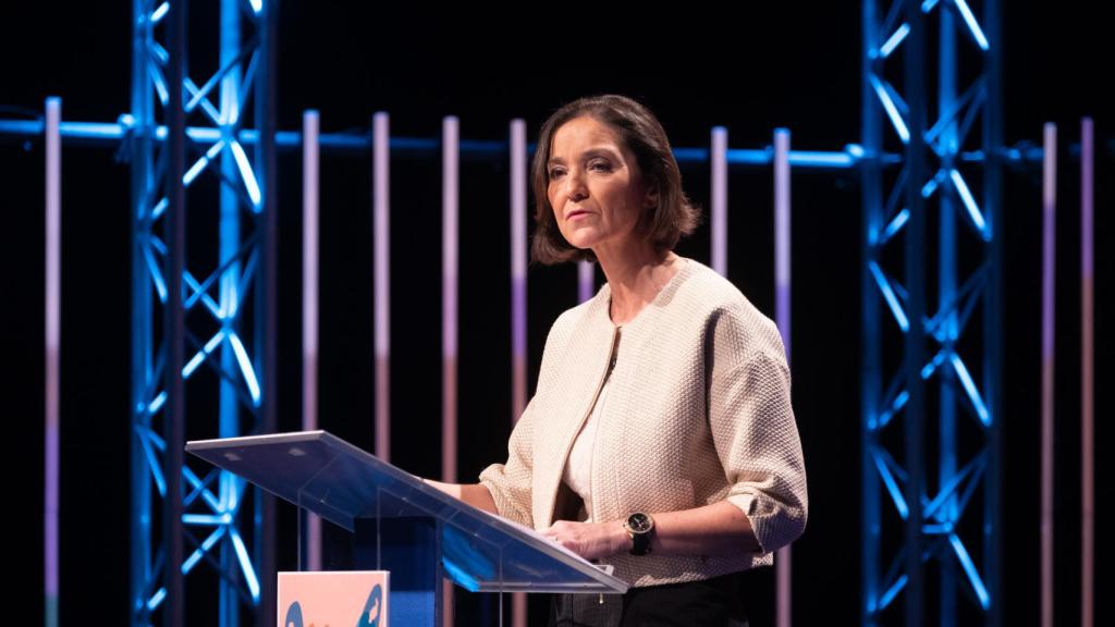 Reyes Maroto, ministra de Industria, Comercio y Turismo, durante su intervención en la apertura del Foro Económico Español, Canarias tras la Covid.