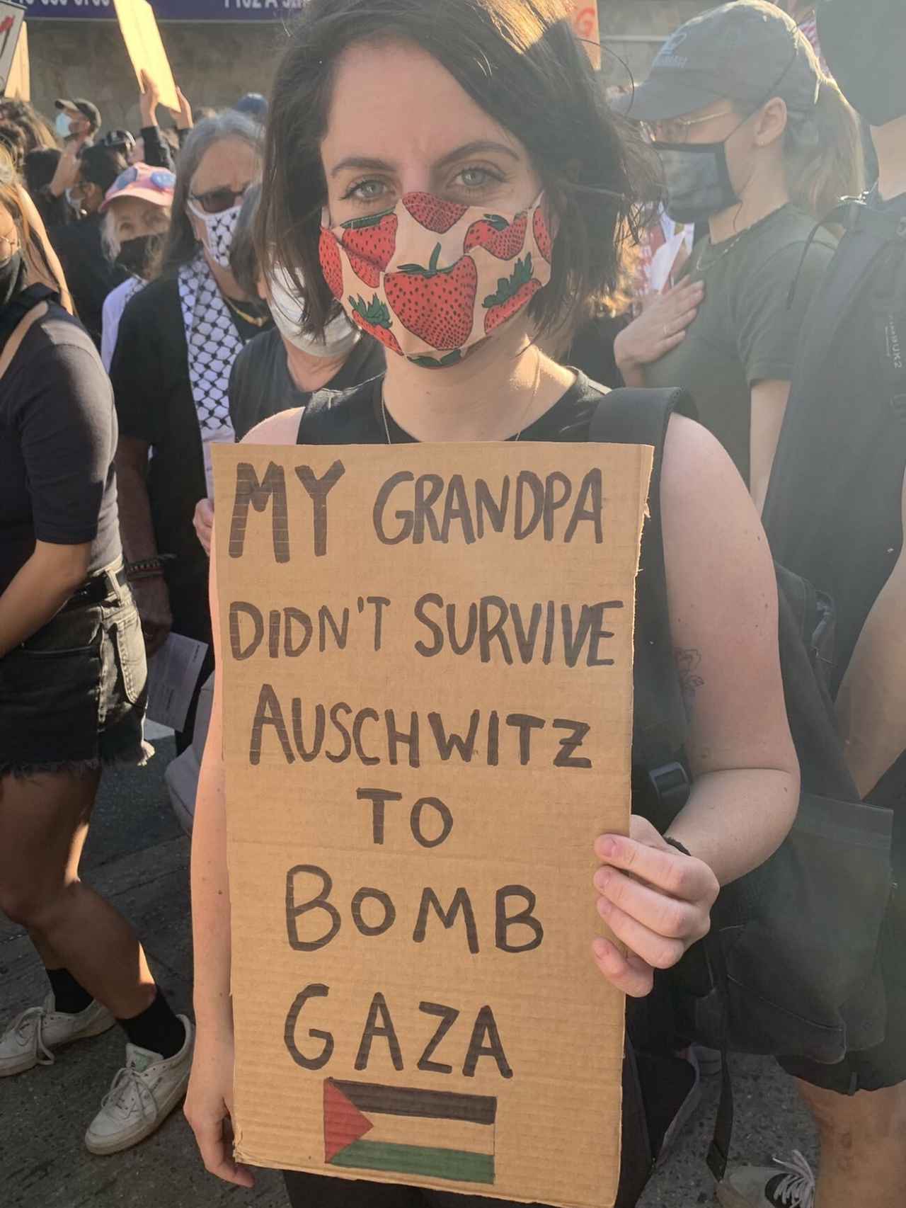 Andréa Becker en una manifestación en Brooklyn el pasado fin de semana.
