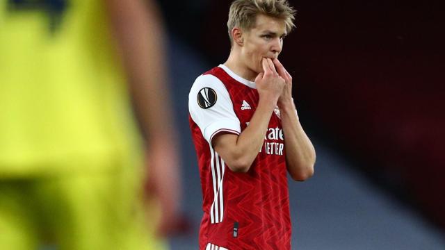 Martin Odegaard, con la camiseta del Arsenal