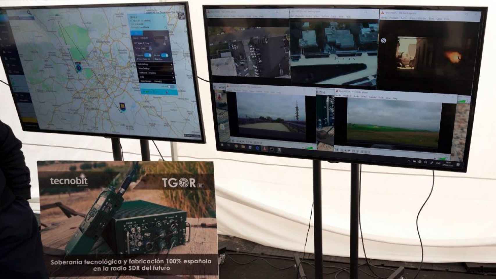 Conexión simultánea durante las pruebas de voz, datos y 5 videos HD con la radio vehicular SDR TGOR - V de Tecnobit - Grupo Oesía