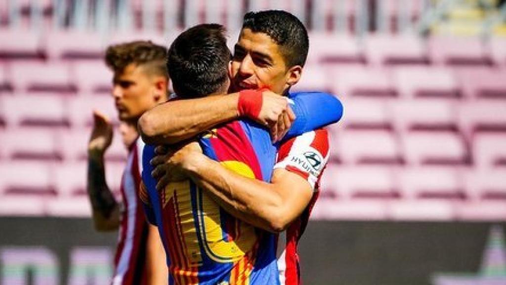 Leo Messi y Luis Suárez, durante el partido en el Camp Nou entre el Barça y el Atlético