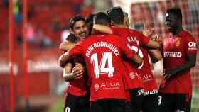 Los jugadores del Mallorca celebran un gol