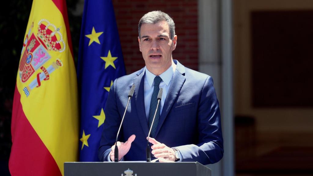 El presidente del Gobierno, Pedro Sánchez, este martes en La Moncloa. Efe