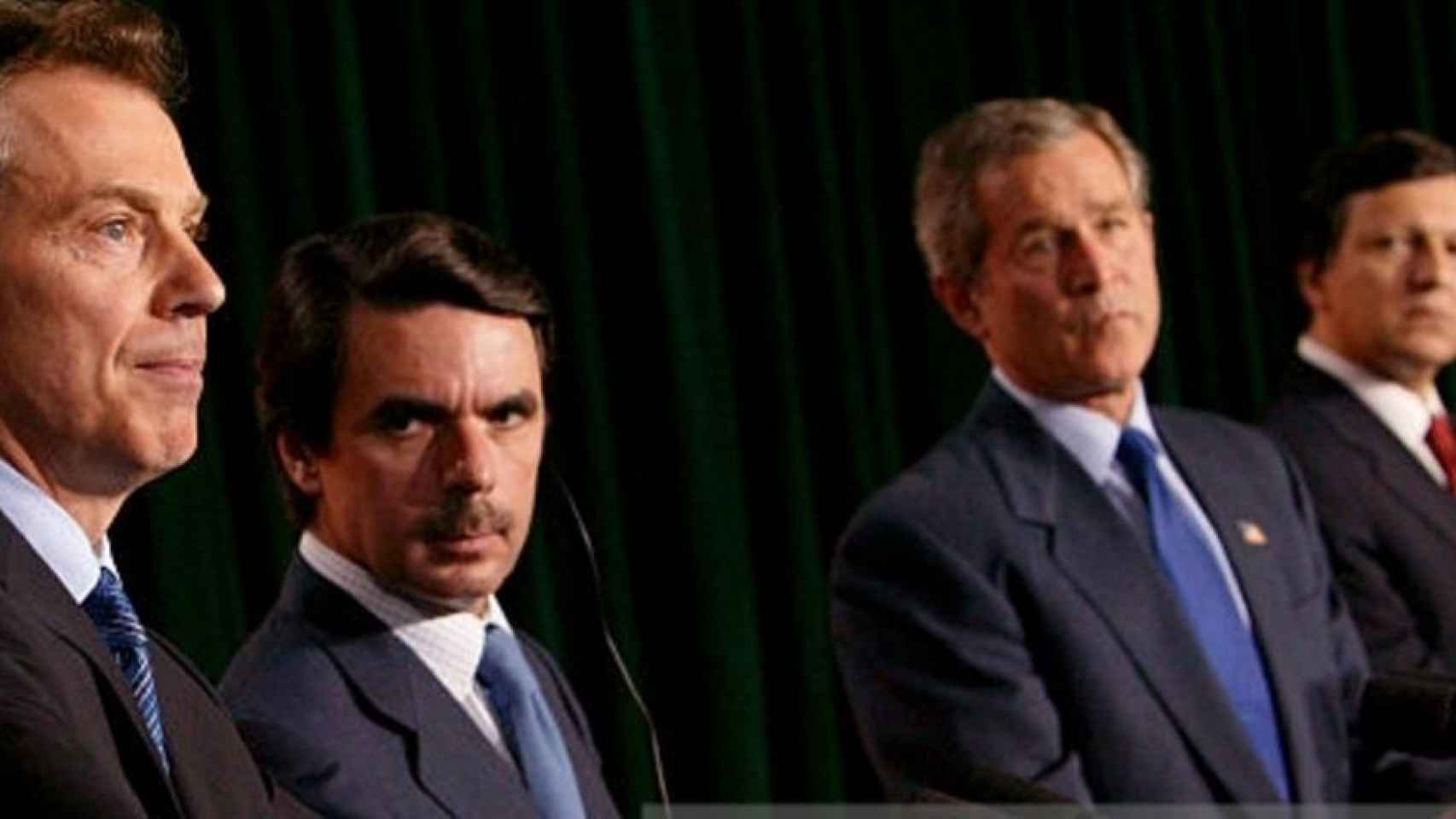 Tony Blair, José María Aznar, George W. Bush y José Manuel Durao Barroso.