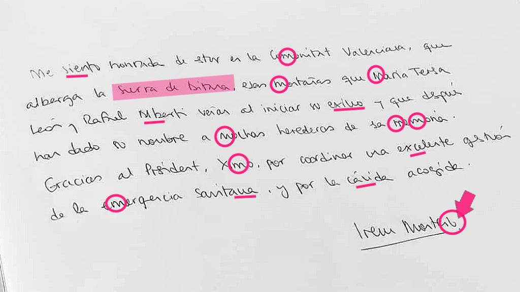 Macarena Arnás ha analizado al detalle la carta manuscrita de Irene Montero.