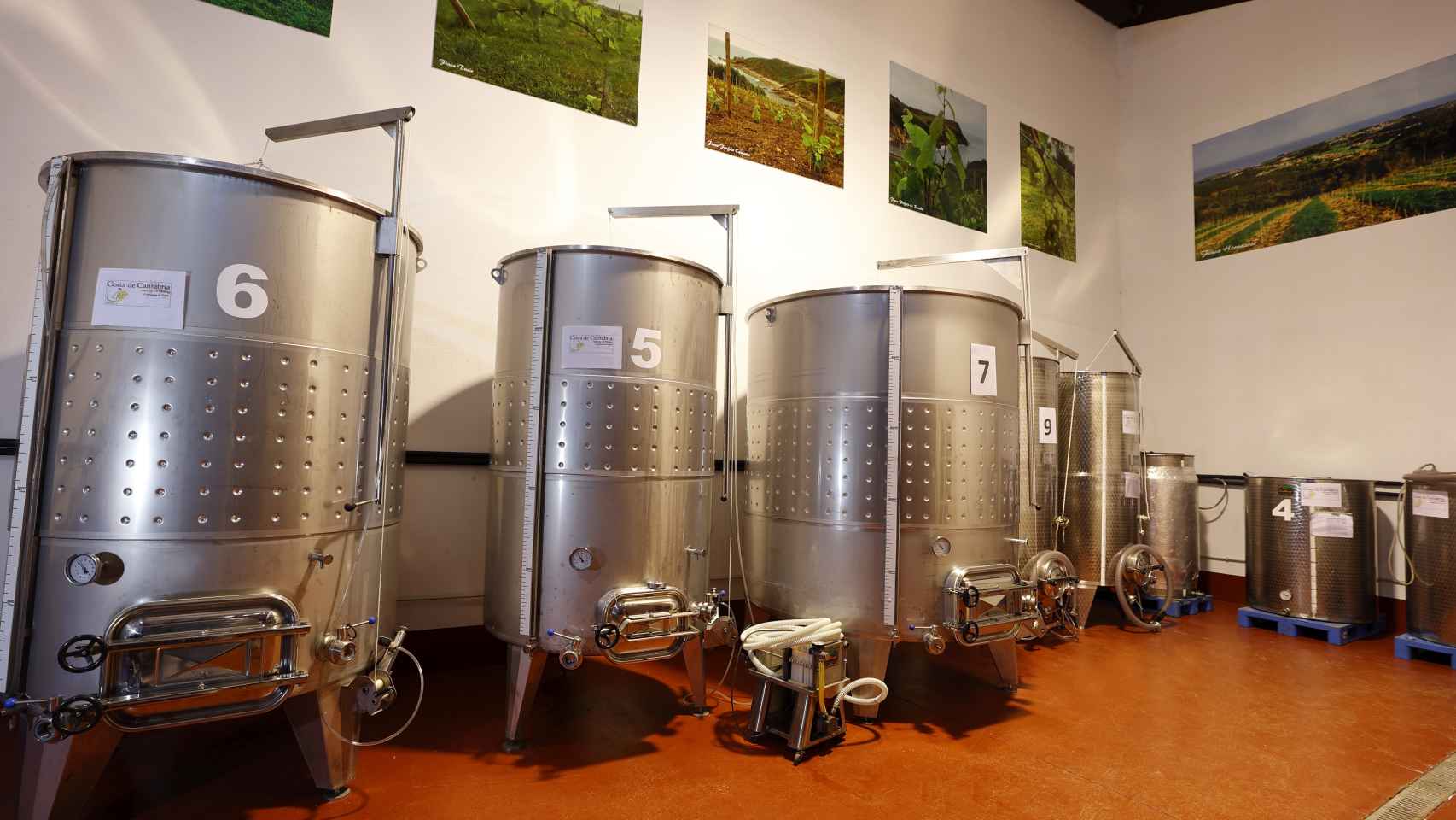 Sala de fermentación de Bodega Miradorio.