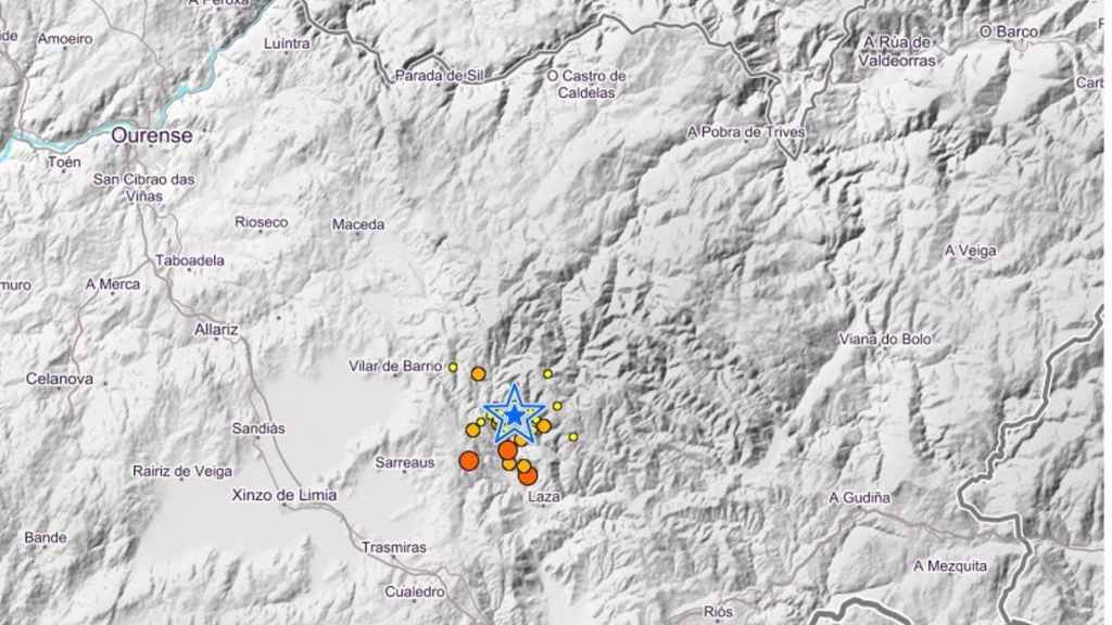 Captura del mapa de seísmos del Instituto Geográfico Nacional.